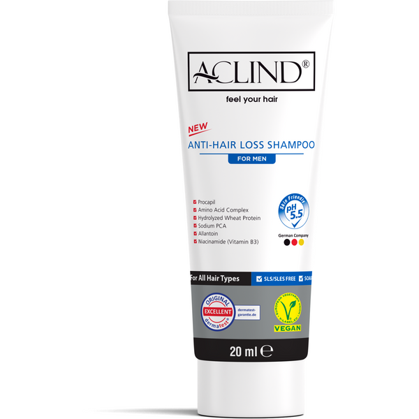 Aclind Anti-Haarausfall Shampoo, 300 Ml – Vegan, Dermatologisch Getestet, Fördert Haarwachstum & Volumen
