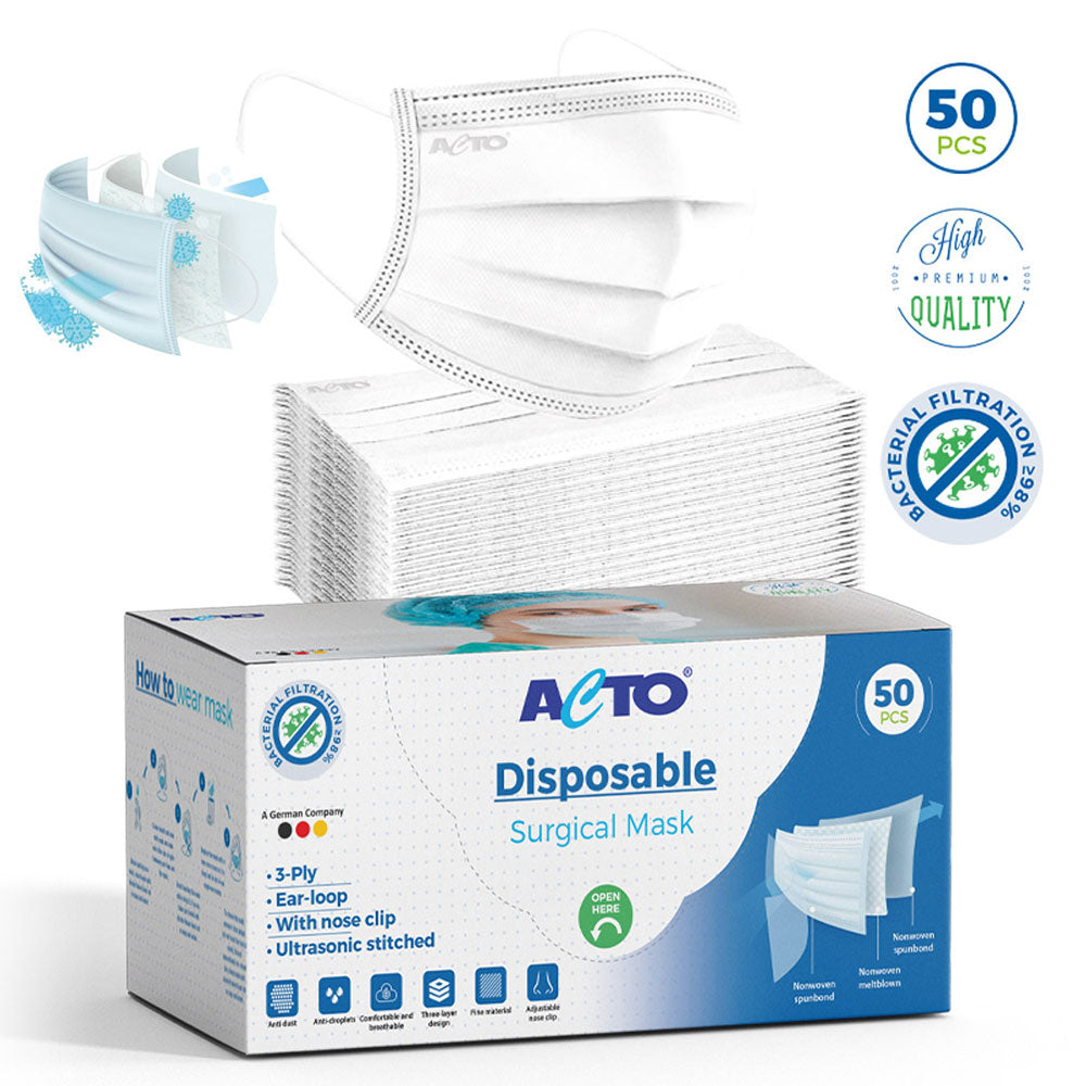 ACTO DISPOSABLE SURGICAL MASK | 3-ply | 50 packs 