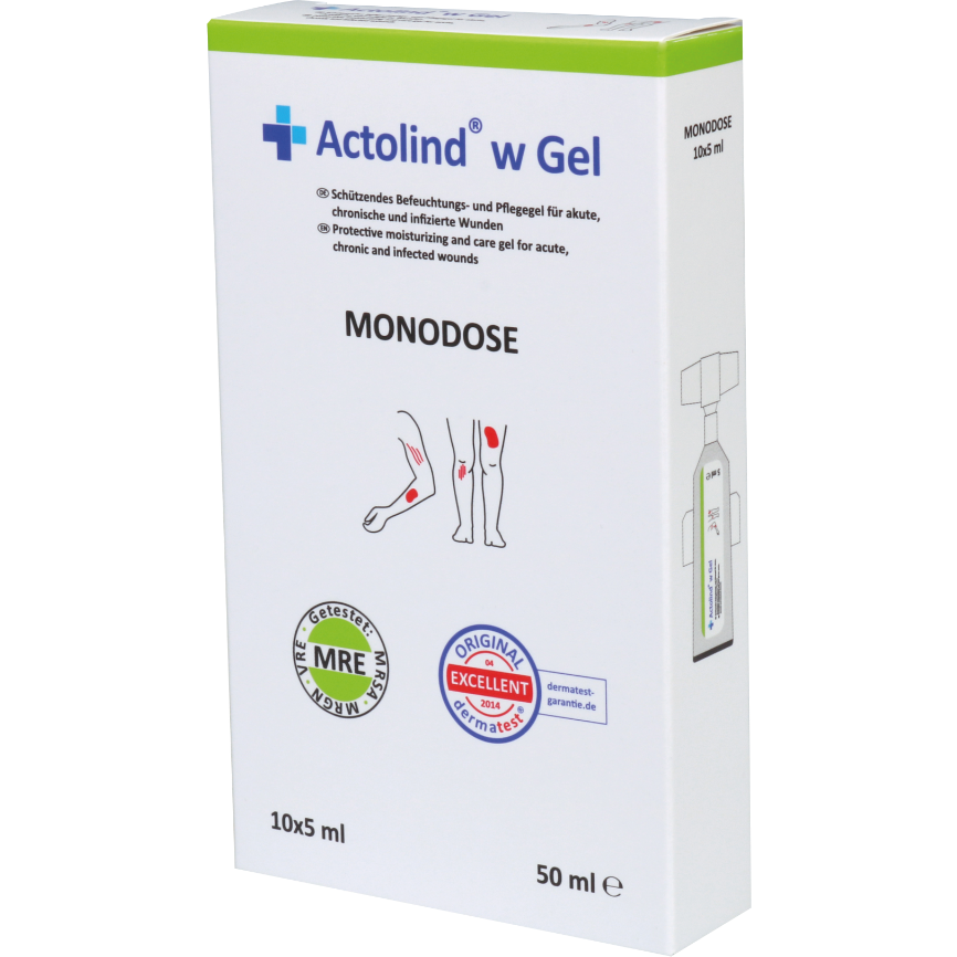 Actolind w Gel 5 ml x 10, polyhexanide + poloxamer 0.1% wounds and burns 